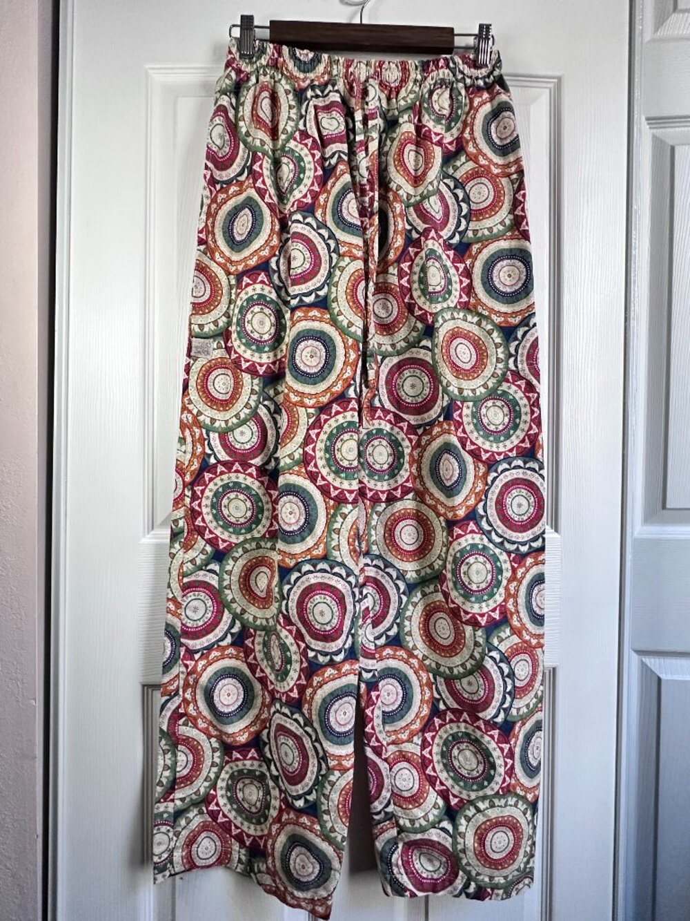 Idle Minds Size Small Cotton Medallion Print Yoga Hippie Festival Wide Leg Pants